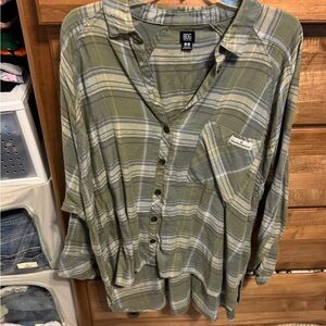 BDG Olive Plaid Casual Shirt